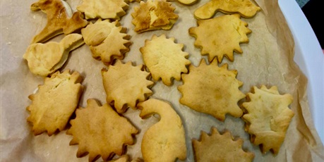 Powiększ grafikę: 8.	Gotowe polukrowane ciasteczka na żółto.