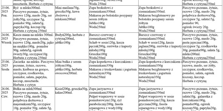 Powiększ grafikę: Jadłospis - infografika