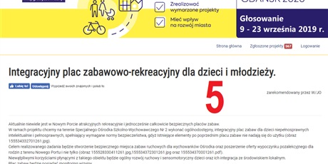Znamy już wyniki głosowania na projekty do BO Gdańsk 2020.